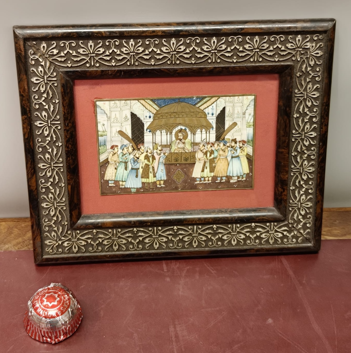 Indian Mughal Style Miniature Painting of a Darbar Court Scene