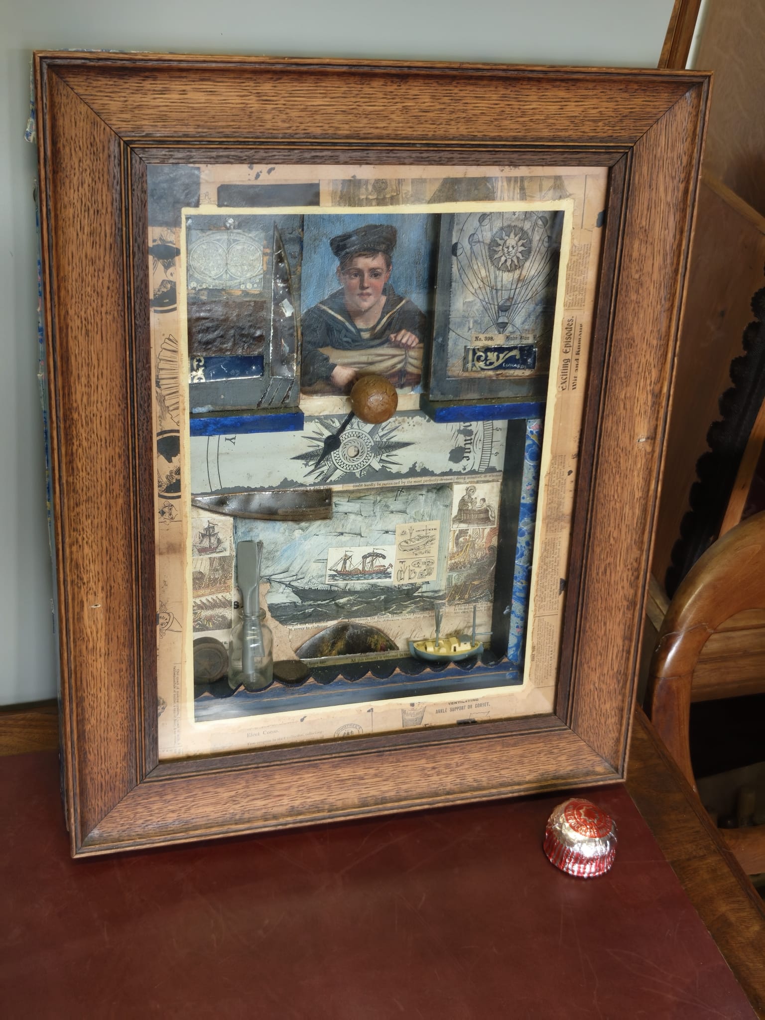 David Bird Exciting Episodes Mixed Media Shadow Box Assemblage 1989