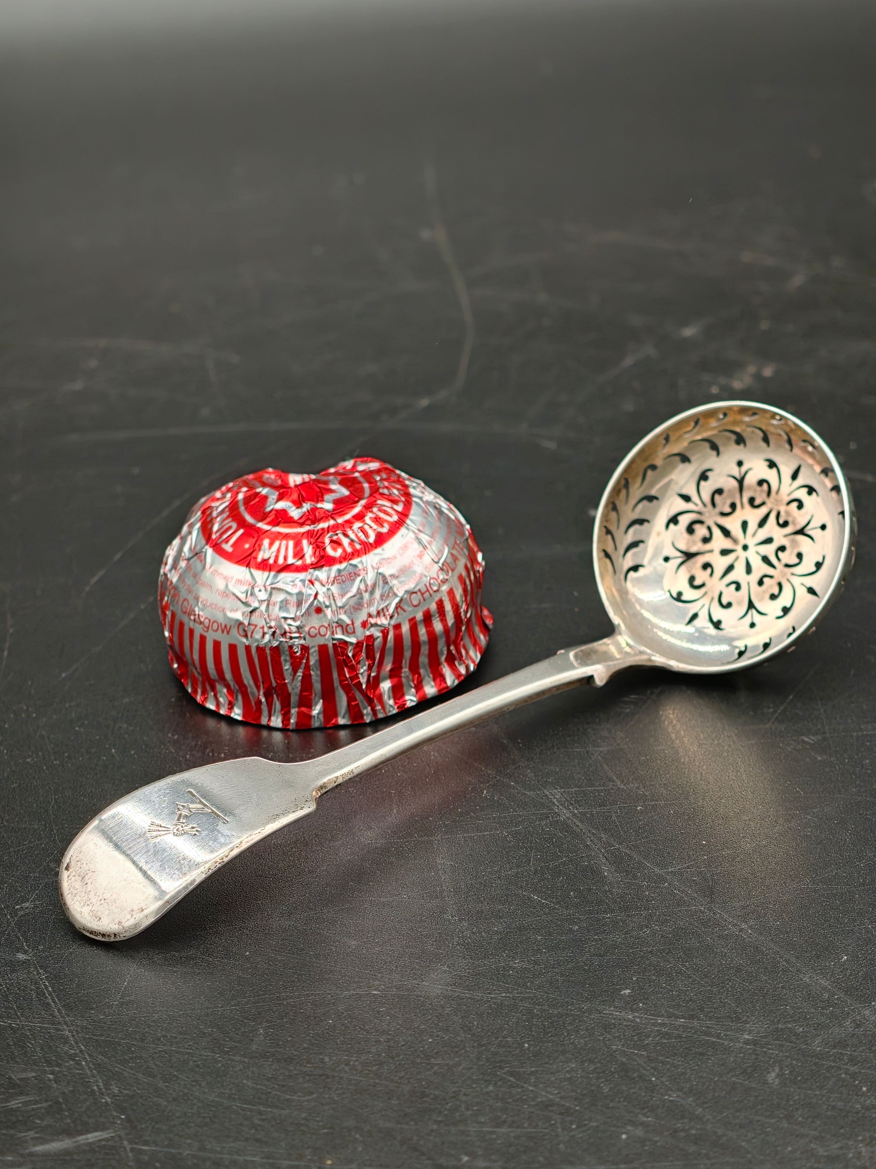 An 18th Century John and Henry Brown London Sterling Silver Sugar Sifter Spoon