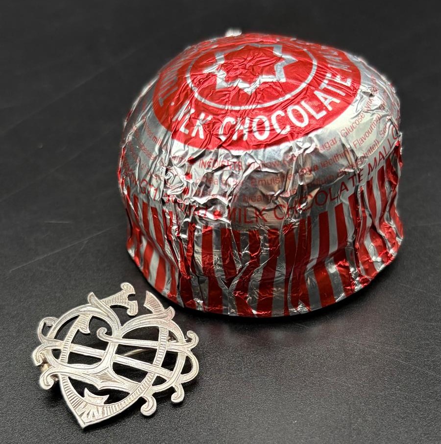 19th Century Thomas Fattorini Sterling Silver Monogram Pendant Brooch