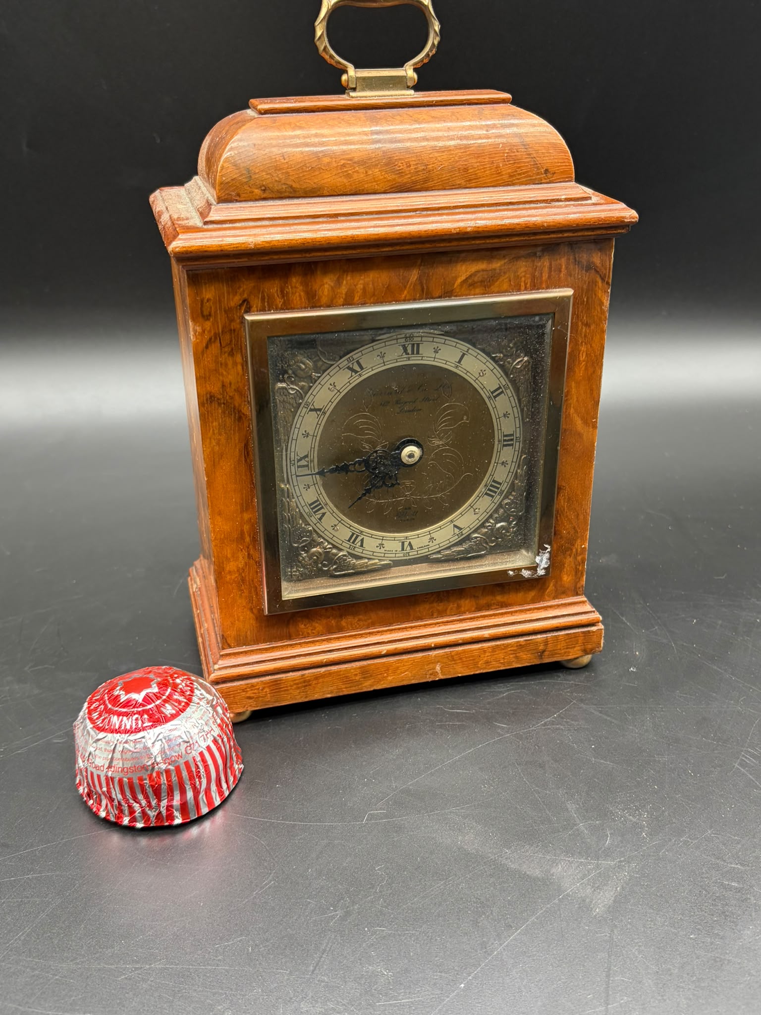 20th Century Elliott for Garrard and Co Burr Walnut Bracket Clock