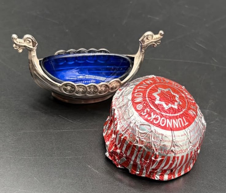 Norwegian Magnus Aase Sterling Silver Viking Ship Salt Cellar