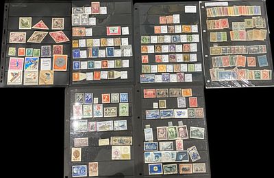 Mint and used European stamps on Hagner pages, ex dealer stock ( 6 sides total ) inc. sets / 
