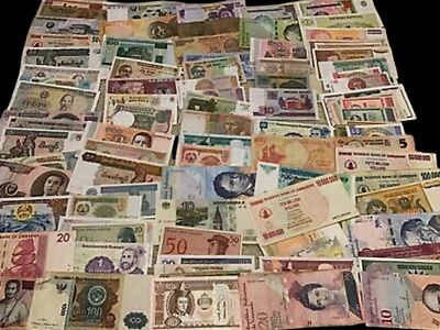 100 new and used banknotes - World wide / foreign