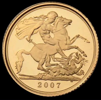 2006 and 2007 22k gold Proof Sovereign coins 8g