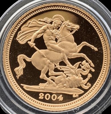 2003 and 2004 22k gold Proof sovereign coins 8g