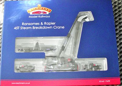 Bachmann Branch-Line Ransomes & Rapier 45T Steam Breakdown Crane, 00 Gauge. A Bachmann 