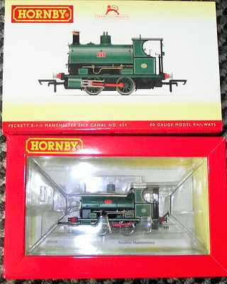 Hornby OO R3428 Peckett W4 0-4-0ST 'Manchester Ship Canal' No. 654 Steam Locomotive. A Hornby OO 