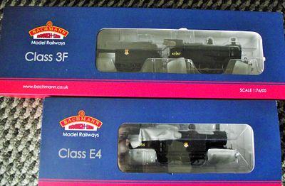 A Pair of Bachmann Branch-Line OO Gauge Class 3F and Class E4 BR Black Steam Locomotives. A pair 