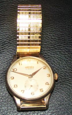 A Vintage Trebex 17 Jewels Antimagnetic Wristwatch, Yellow Metal Case. A vintage gentleman's 