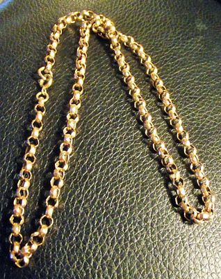9ct gold belcher chain 9g approx marked 9ct