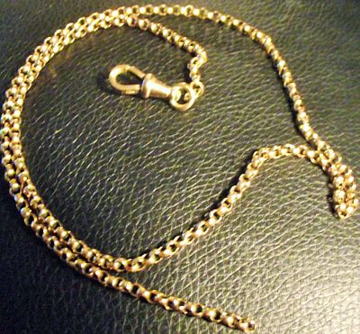 9ct gold belcher watch chain with watch clasp ( no ring on other side 9.6g approx . The item is 