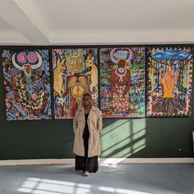 THE AFRICA EXHIBTION- 20 Acrylic Paintings of African Tribes and 20 Ceramic Sculptures of African Go