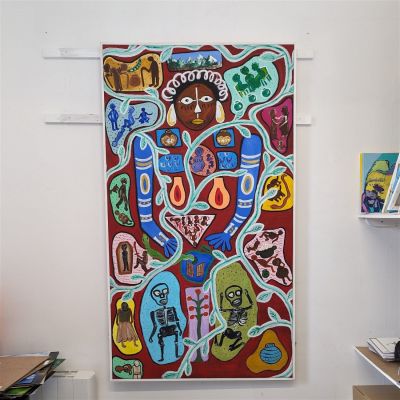 ALA - Earth Goddess of Fertility - Acrylic on Canvas - 105x180cm exhibited at the Louvre Paris. 