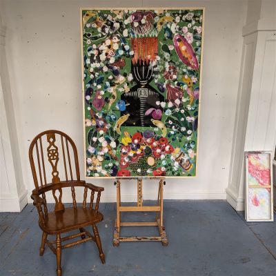 FOOD WASTE By Chinwe Russell - Original Acrylic Painting 109x154cm signed. Description : This 