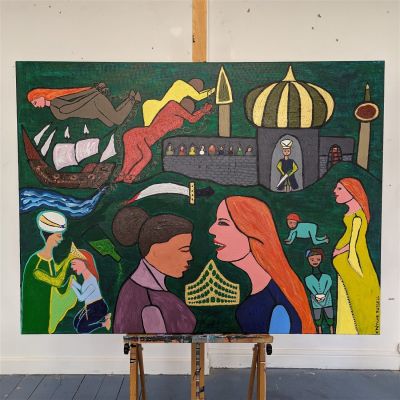 Hurrem Sultan II - original acrylic painting on canvas signed. Description : This painting was 