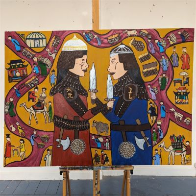 The Silk Road - Original acrylic painting on canvas signed. Description : Awhile ago, I was 