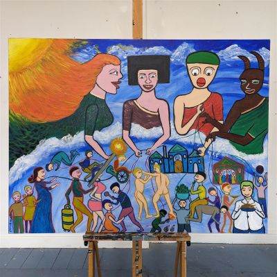 The Folly of the Gods - Orginial Acrylic paintig on Canvas signed. Description : This piece was 