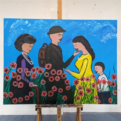 Farewell in the poppy fields - Original Acrylic painting on Canvas signed. Lot Updates This was 