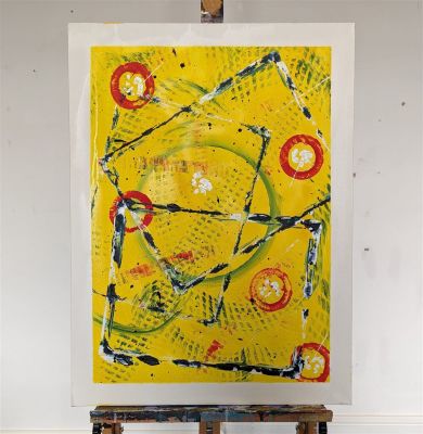 Yellow action abstract Original artworks signed by Chinwe Russell. Description : This abstract 