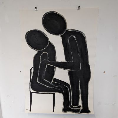 In honour of Pete IV - Original artwork Painting in acrylic on paper signed by Chinwe Russell. D 