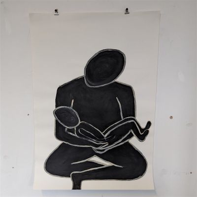 In honour of Pete X - Original artwork Painting in acrylic on paper signed by Chinwe Russell. De 