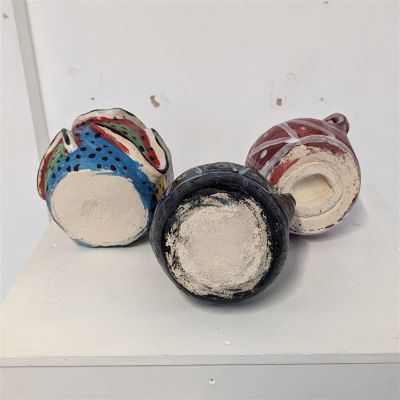 A collection of 3 Pots - Original artwork ceramics by Chinwe Russell. Description : A 