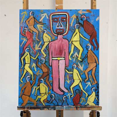 Jonny wakabout - Original artwork in acrylic on canvas signed by Chinwe Russell. Description : 
