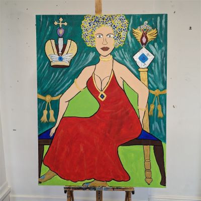 Catherine The great - Original artwork in acrylic on canvas signed by Chinwe Russell. Descriptio 