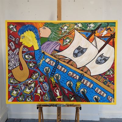 Spirit of CAST II - Original artwork in acrylic on canvas signed by Chinwe Russell. Description 