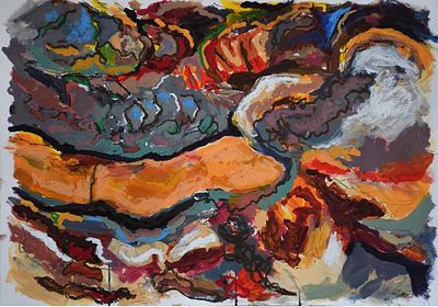 Conjunction 32 By Pete Collins Mixed Media on 300GSM paper 2024. Witney, Oxfordshire 59.4 x 84.1 