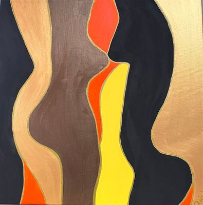 CURVACEOUS By Christie Acrylic 2024. SURREY ENGLAND. 60cm x 60cm A second artwork in this 