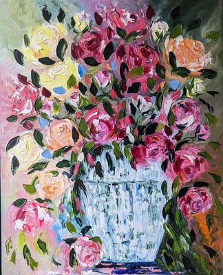 New Beginnings By Jane Thompson Oil 2024. Leeds United Kingdom 30x24 inches Oil in canvas mainly 