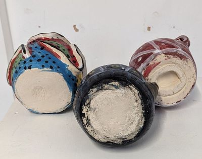 A collection of 3 Pots - Original artwork ceramics by Chinwe Russell. Description : A 