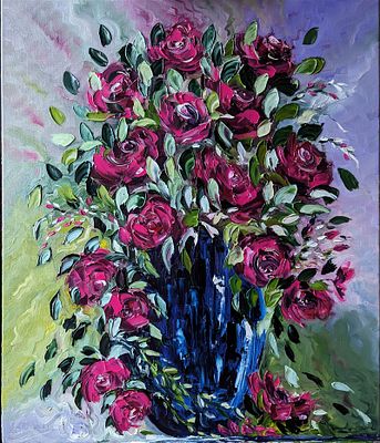 All Who Loved Her By Jane Thompson Oil 2024. Leeds United Kingdom 60x50cm A very impasto 