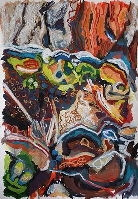 Conjunction 34 By Pete Collins Mixed Media on 300GSM paper 2024. Witney, Oxfordshire 84.1 x 59.4 