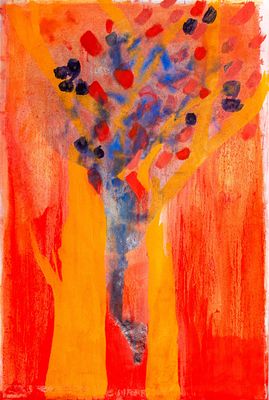 A New World By Rubica von Streng Oil on Japanese paper, handmade wooden frames, museum quality. B 