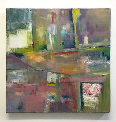 Garden By zarina keyani acrylic and gesso on canvas 2018. BIRMINGHAM, UK 50X50X2.5CM Urban 