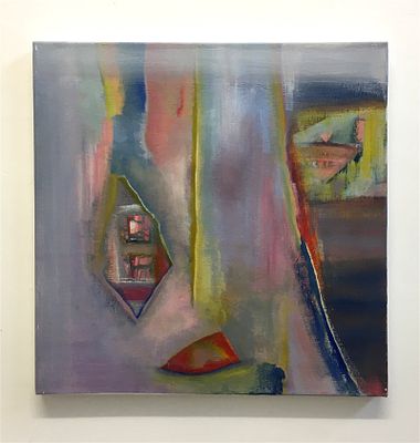 Three Boats By zarina keyani Acrylic and Gesso on Canvas 2018. BIRMINGHAM, UK 50X50X2.5CM The 