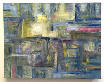 Light By zarina keyani Acrylic and Gesso on Canvas 2018. BIRMINGHAM, UK 50x40x2.5cm The twilight 