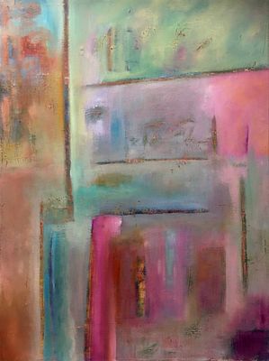 The Mount By zarina keyani Oil on Canvas 2023. BIRMINGHAM, UK 112x102x3.5cm Inspired by 