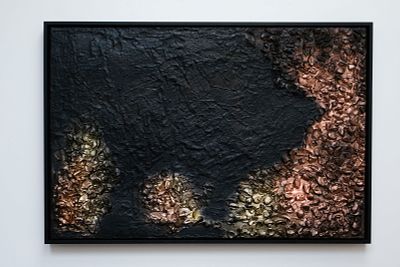 Beauty in Brokenness By Eunice Bossman Okai Created in 2022 Acrylic in wood Artwork Signed. SHIP 