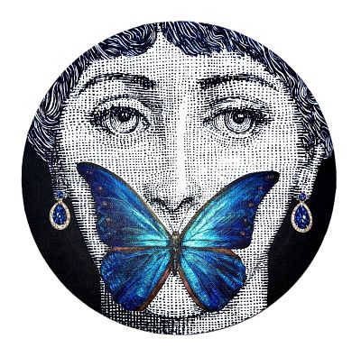 Speak no evil By Hisham Echafaki Created in 2021 Acrylic on circular canvas Artwork Signed. SHIP 