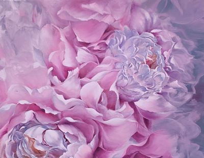 Peony Passion By Larissa Egner Created in 2023 Oil on Canvas Artwork Signed. SHIPS FROM THE 