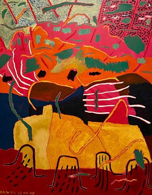 My Land By Anwar Djuliadi Created in 2005 Acrylic on canvas Artwork Signed. SHIPS FROM THE 