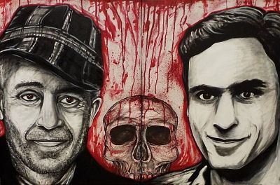 Ed and Ted By Shane Owen Created in 2015 Acrylic, Gloss and Matt Paint on double canvas Artwork. 
