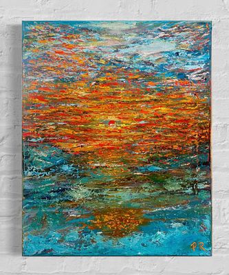 Sunset Colours By Payal Roywest Created in 2023 Oil on Canvas Artwork Signed. SHIPS FROM THE 