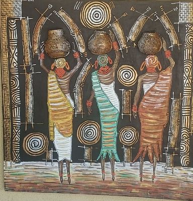 3D collage painting on canvas By Omidiran oyedokun Created in 2024 Acrylic on canvas, 3D painting