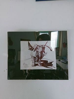 The butterphant By Mariaceleste Arena Created in 2024 Bic pen on paper Artwork Signed. SHIPS 