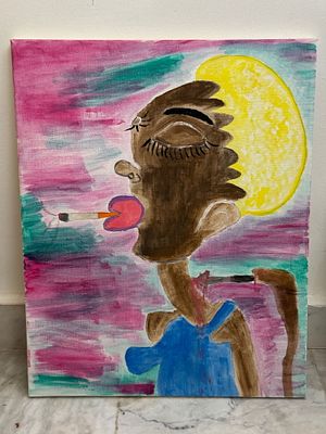 The Treachery of Time By Bayan Created in 2024 acrylic on canvas Artwork Not Signed. SHIPS 